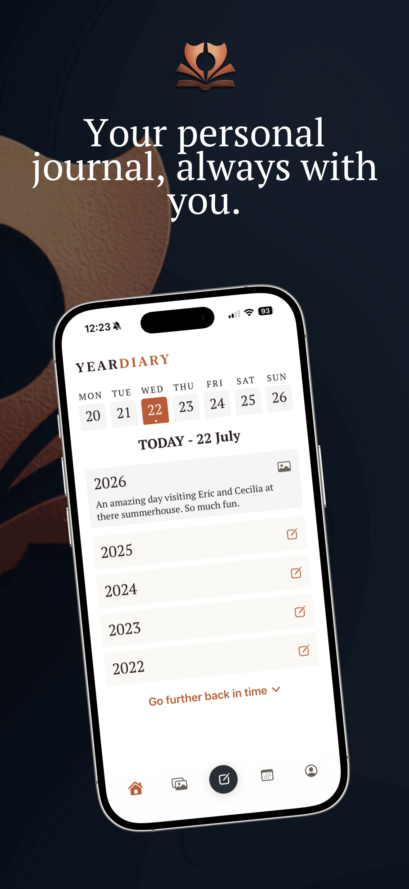 YearDiary app on iPhone