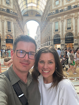 Jenny and Greger Hillman, the married couple behind YearDiary, on a city trip together